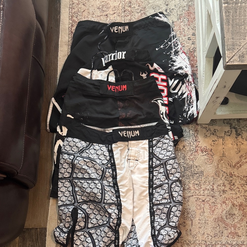 Venum Black and White MMA Shorts